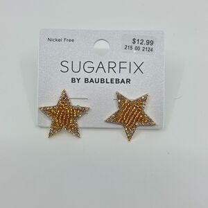 Sugarfix By Baublebar Earrings Star Gold Tone Beaded Bling Statement